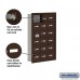 Salsbury Cell Phone Storage Locker - with Front Access Panel - 6 Door High Unit (5 Inch Deep Compartments) - 18 A Doors (17 usable) - Bronze - Recessed Mounted - Master Keyed Locks  19165-18ZRK